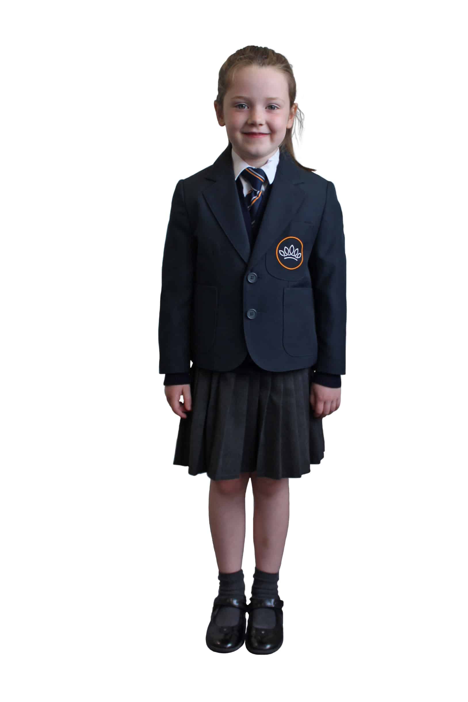 Image of female pupil at Crown Street Primary school wearing full uniform.