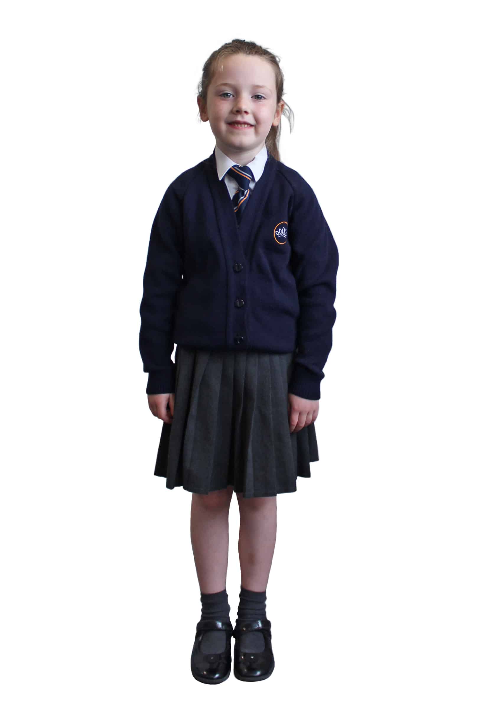 Image of pupil at Crown Street Primary School wearing uniform without blazer.